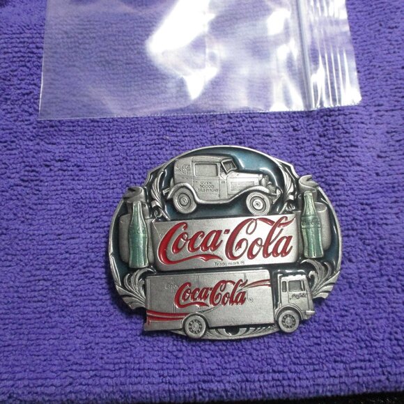 Coca Cola Belt Buckle with Delivery Trucks over the years. - Picture 2 of 5